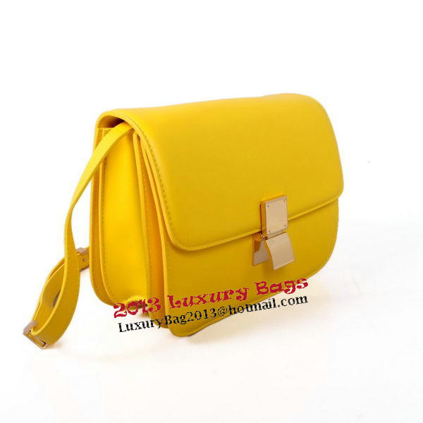 Celine Classic Box Small Flap Bag Smooth Leather C88007C Yellow