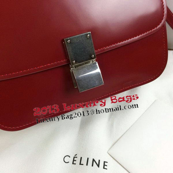 Celine Classic Box Small Flap Bag Smooth Leather C11042 Dark Red