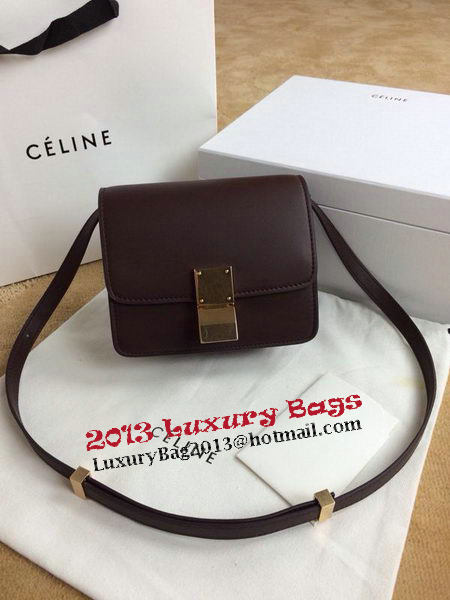 Celine Classic Box mini Flap Bag Smooth Leather C11041T Burgundy