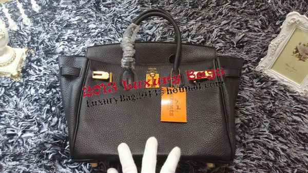 Hermes Birkin 30CM Tote Bags Litchi Leather H30LI Black