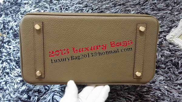 Hermes Birkin 30CM Tote Bags Litchi Leather H30LI Khaki