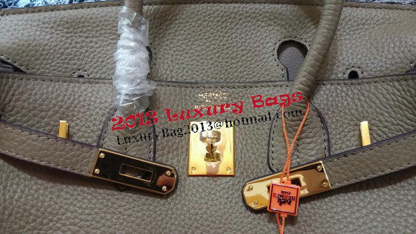 Hermes Birkin 30CM Tote Bags Litchi Leather H30LI Khaki