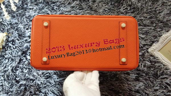 Hermes Birkin 30CM Tote Bags Litchi Leather H30LI Orange