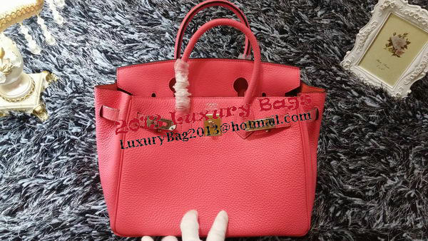 Hermes Birkin 30CM Tote Bags Litchi Leather H30LI Pink