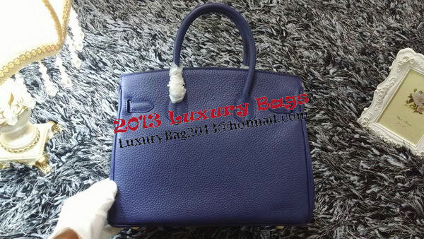 Hermes Birkin 30CM Tote Bags Litchi Leather H30LI Royal