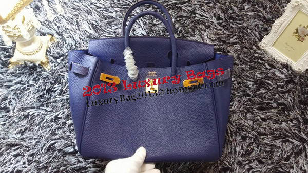 Hermes Birkin 30CM Tote Bags Litchi Leather H30LI Royal