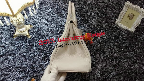Hermes Birkin 30CM Tote Bags Litchi Leather H30LI White