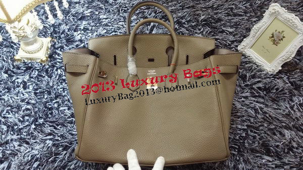Hermes Birkin 35CM Tote Bag Litchi Leather HB35GL Grey