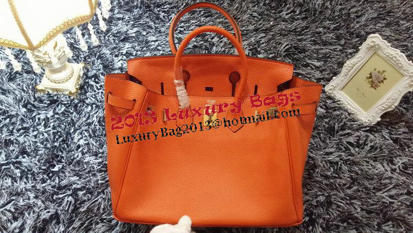 Hermes Birkin 35CM Tote Bag Litchi Leather HB35GL Orange