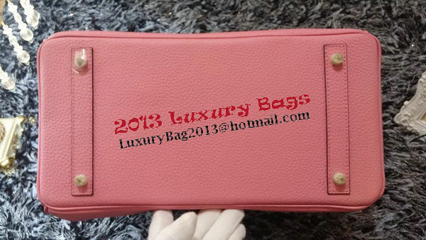 Hermes Birkin 35CM Tote Bag Litchi Leather HB35GL Pink