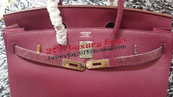 Hermes Birkin 35CM Tote Bag Litchi Leather HB35GL Purple