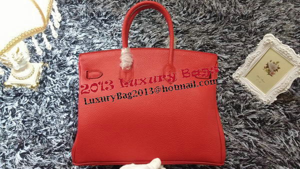 Hermes Birkin 35CM Tote Bag Litchi Leather HB35GL Red