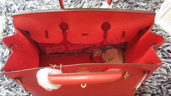 Hermes Birkin 35CM Tote Bag Litchi Leather HB35GL Red
