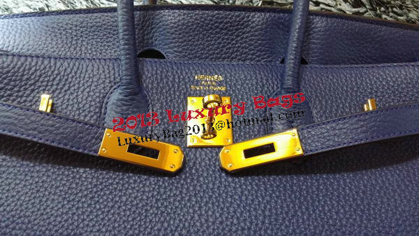 Hermes Birkin 35CM Tote Bag Litchi Leather HB35GL Royal