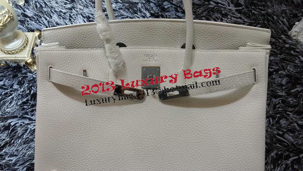 Hermes Birkin 35CM Tote Bag Litchi Leather HB35GL White