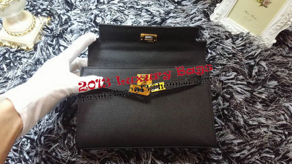Hermes MINI Kelly 22cm Tote Bag Calf Leather K011 Black