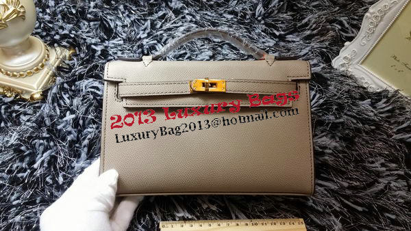 Hermes MINI Kelly 22cm Tote Bag Calf Leather K011 Grey