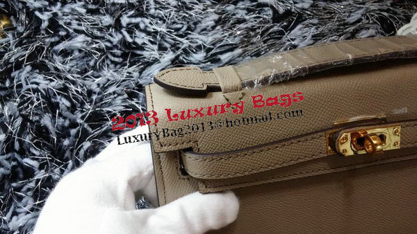 Hermes MINI Kelly 22cm Tote Bag Calf Leather K011 Grey