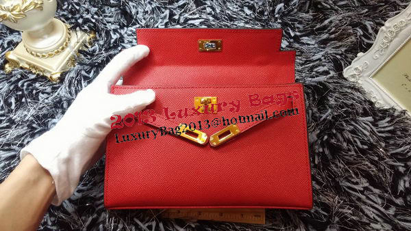 Hermes MINI Kelly 22cm Tote Bag Calf Leather K011 Red