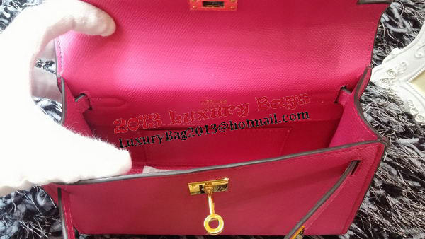Hermes MINI Kelly 22cm Tote Bag Calf Leather K011 Rose