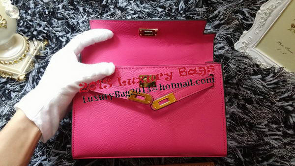 Hermes MINI Kelly 22cm Tote Bag Calf Leather K011 Rose