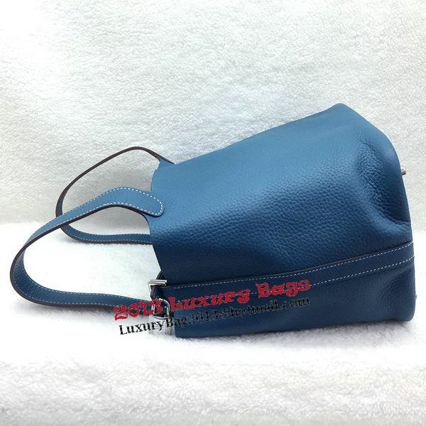 Hermes Picotin Lock 22cm Bags Litchi Leather HPL1048 Blue