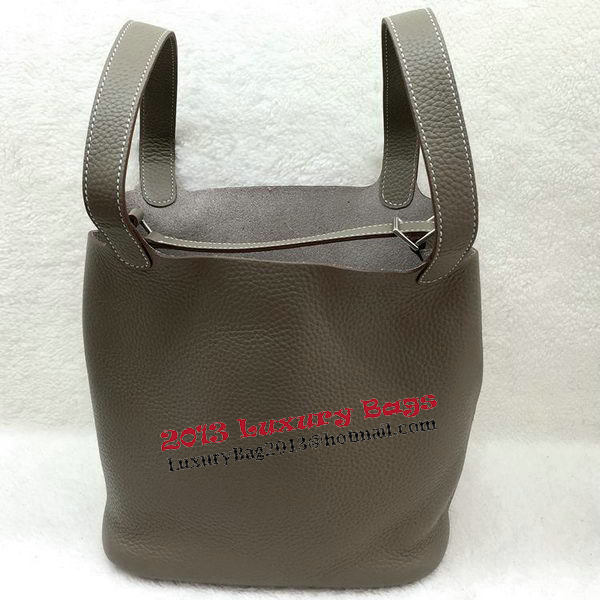 Hermes Picotin Lock 22cm Bags Litchi Leather HPL1048 Grey