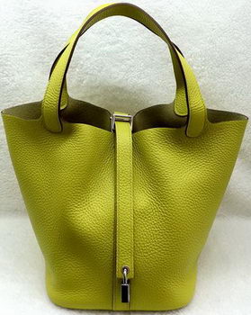 Hermes Picotin Lock 22cm Bags Litchi Leather HPL1048 Lemon