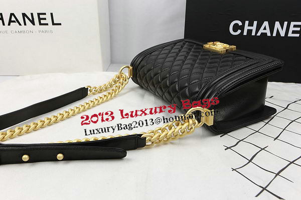 Boy Chanel Flap Bags Original Sheepskin Leather A67025 Black