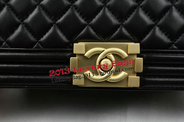 Boy Chanel Flap Bags Original Sheepskin Leather A67025 Black
