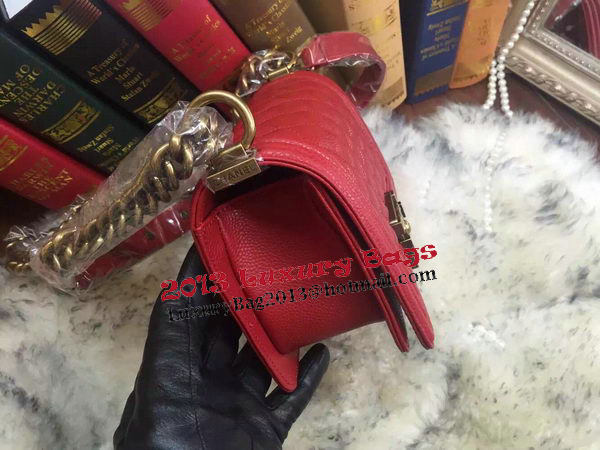 Boy Chanel Flap Shoulder Bag Cannage Pattern A67085 Red