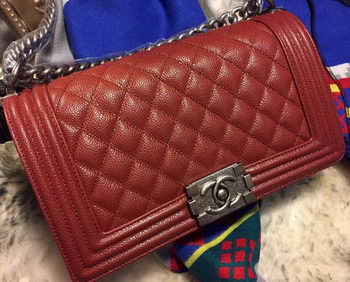 Boy Chanel Flap Shoulder Bag Cannage Pattern A67086 Burgundy