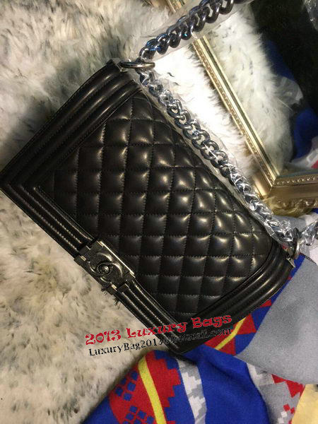 Boy Chanel Flap Shoulder Bag Sheepskin Leather A67086 Black