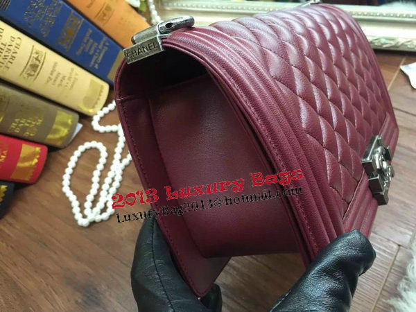 Boy Chanel Flap Shoulder Bag Sheepskin Leather A67086 Burgundy