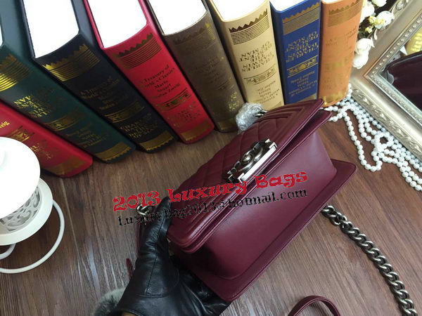 Boy Chanel Flap Shoulder Bags Sheepskin Leather A67085 Burgundy