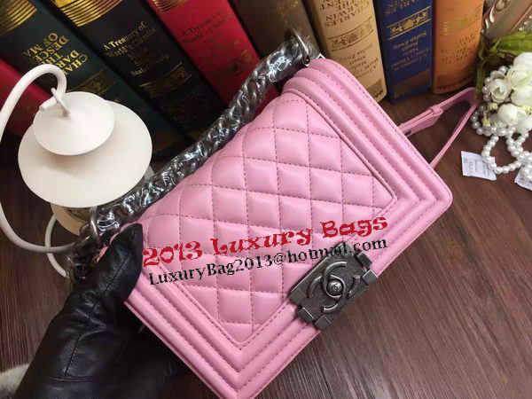 Boy Chanel Flap Shoulder Bags Sheepskin Leather A67085 Pink