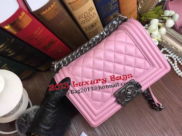 Boy Chanel Flap Shoulder Bags Sheepskin Leather A67085 Pink