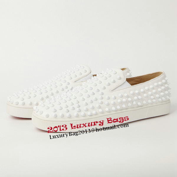 Christian Louboutin Casual Shoes Sheepskin Leather CL905 White