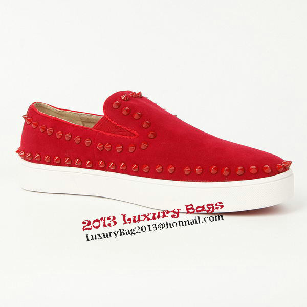 Christian Louboutin Casual Shoes Suede Leather CL907 Red