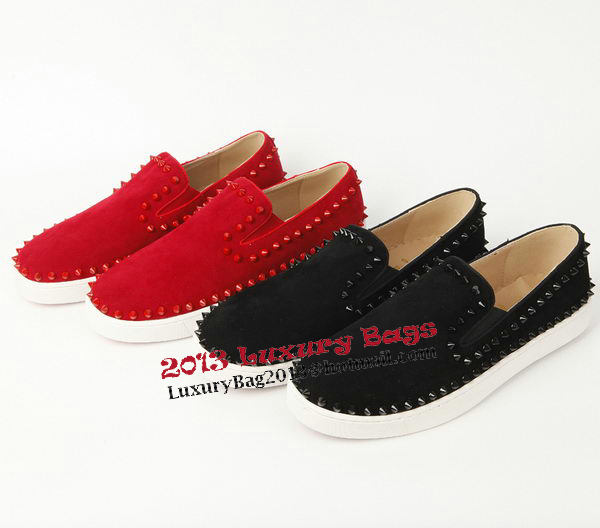 Christian Louboutin Casual Shoes Suede Leather CL907 Red