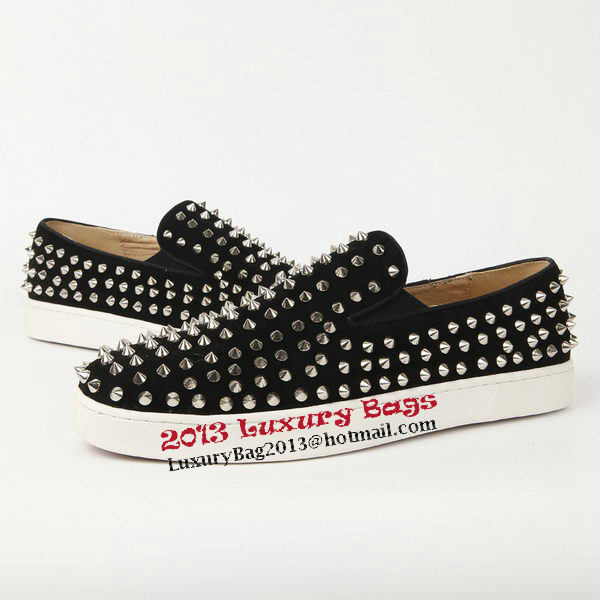 Christian Louboutin Casual Shoes Suede Leather CL909 Black