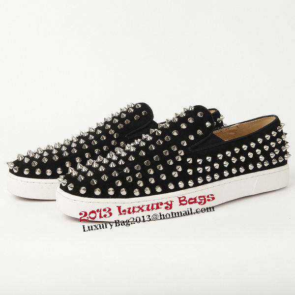 Christian Louboutin Casual Shoes Suede Leather CL909 Black
