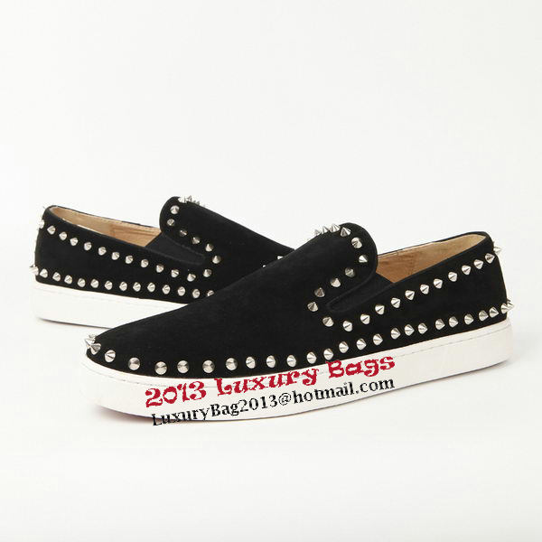 Christian Louboutin Casual Shoes Suede Leather CL910 Black