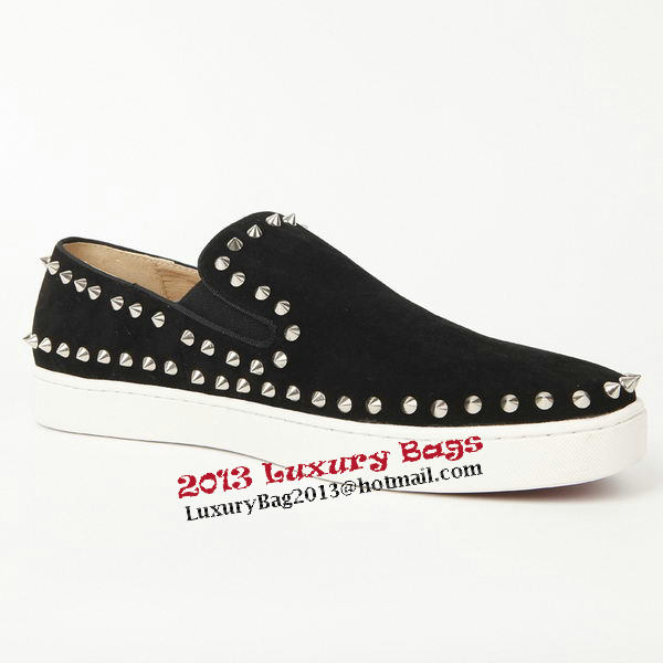 Christian Louboutin Casual Shoes Suede Leather CL910 Black