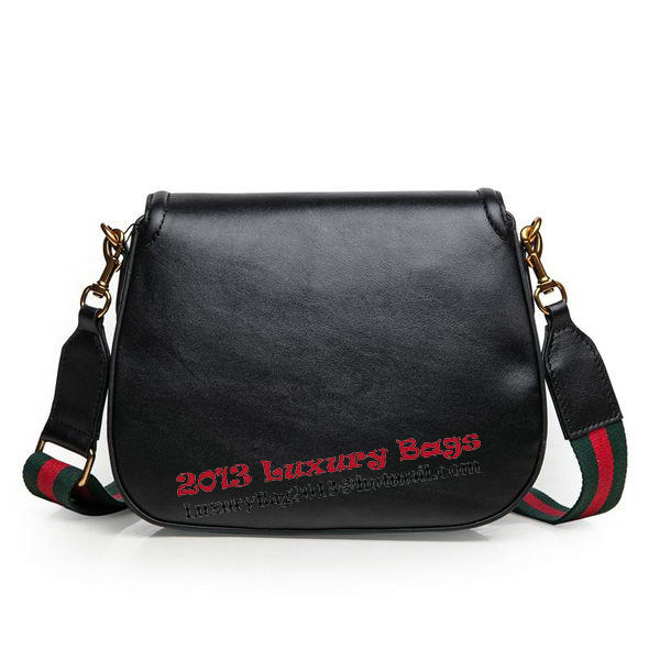 Gucci Lady Web Calfskin Leather Shoulder Bags 383848 Black