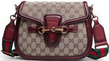 Gucci Lady Web Original GG Canvas Shoulder Bags 383848 Burgundy