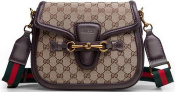 Gucci Lady Web Original GG Canvas Shoulder Bags 383848 Dark Brown