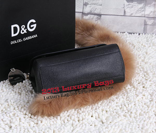 Dolce & Gabbana SICILY Calfskin Tote Bag BB4136 Black