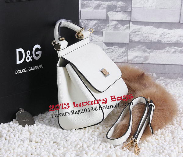 Dolce & Gabbana SICILY Calfskin Tote Bag BB4136 OffWhite