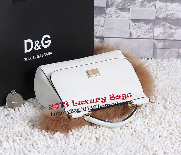 Dolce & Gabbana SICILY Calfskin Tote Bag BB4136 OffWhite